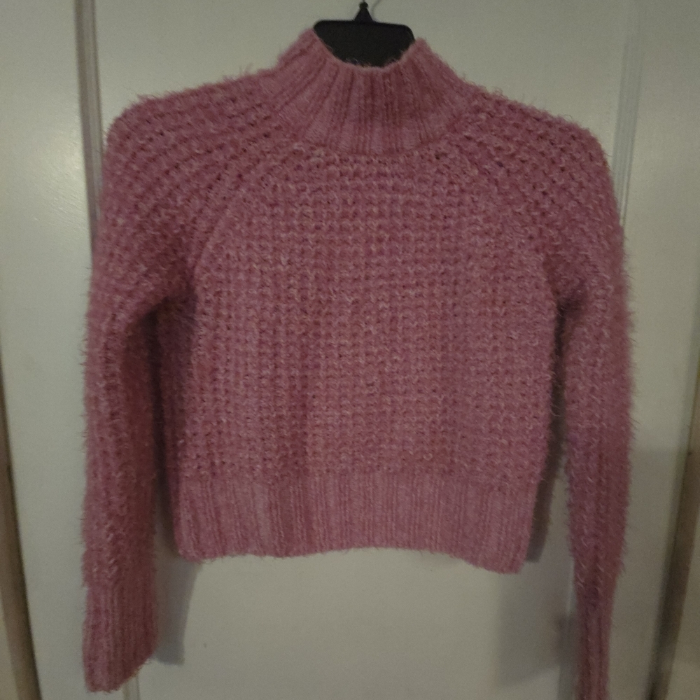 SO Women's Cozy Pink Cowl Sweater